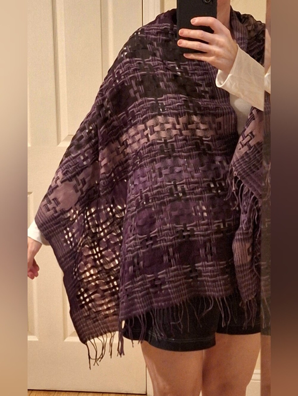METROCITY | Purple Patterned Shawl Wrap